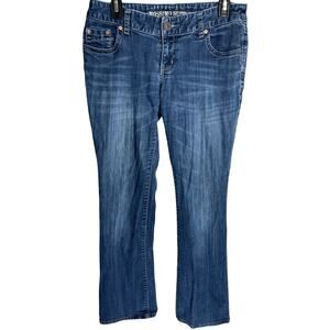 Mossimo Bootcut Jeans Junior Size 7 Dark Blue Denim Low Rise Y2K Cotton Casual